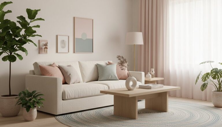 calm muted pastel interior