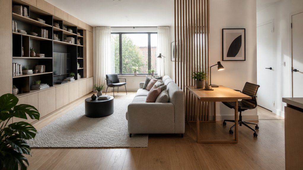 define zones with multifunctional furniture