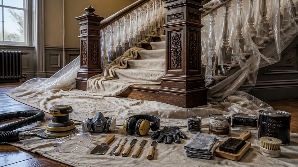 staircase restoration safety equipment